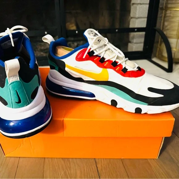 Men’s Nike White, Red, Yellow, and Blue Sneakers - Picture 5 of 8